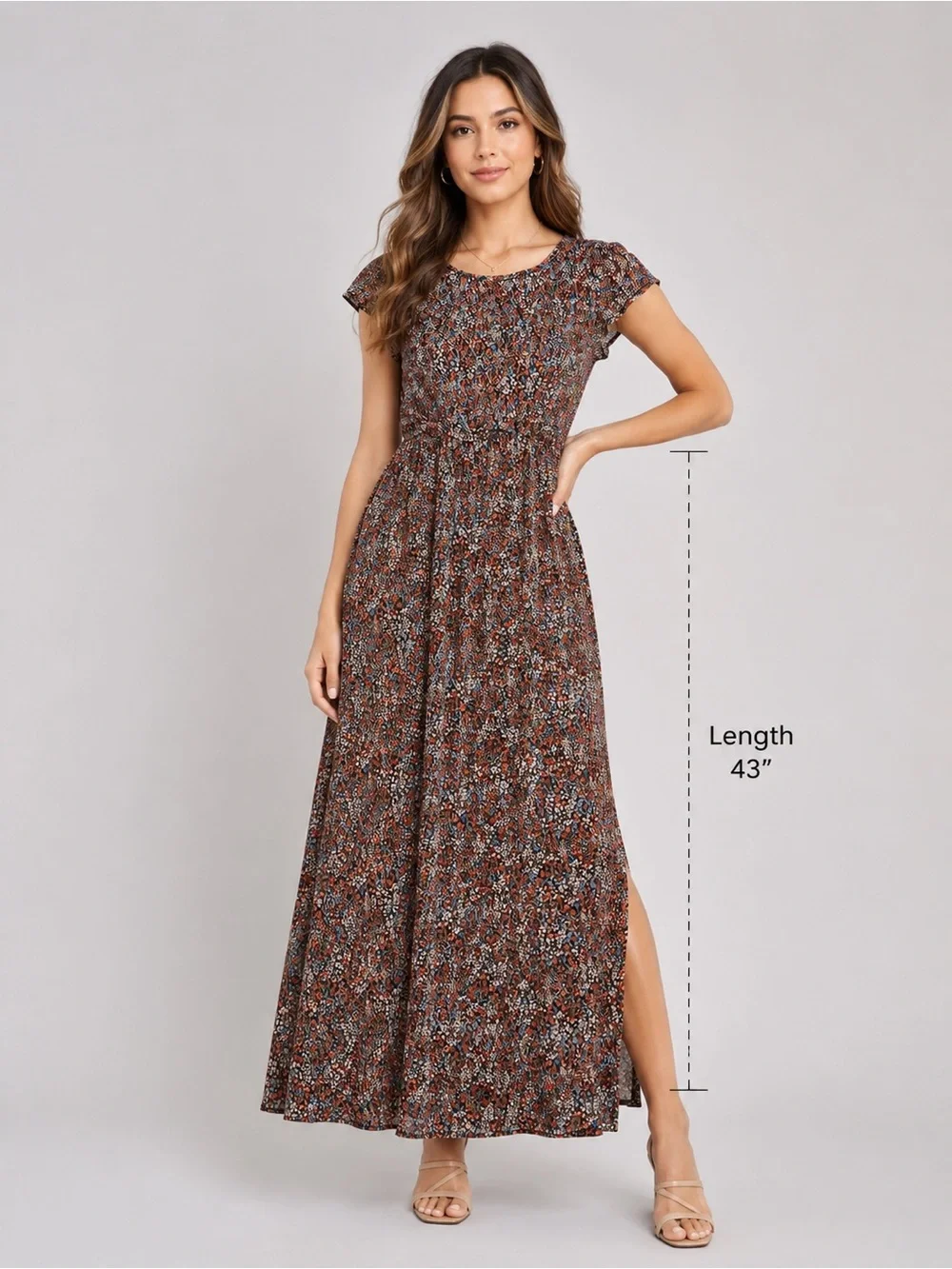 Lulus Women's Floral Maxi Dress Size XS Black Multicolor Short Sleeve